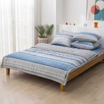 블루 포인트라인 슈퍼싱글 차렵 이불 베개커버 세트